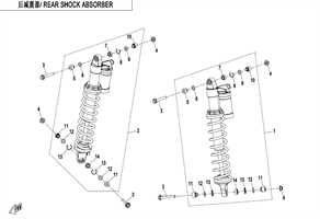 Задние амортизаторы (YiTong) (F06-2-A)