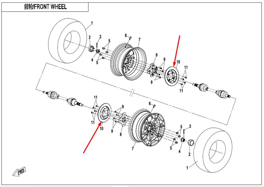 Передние тормозные диски RUS 7020-080003-00001