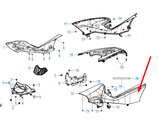 Панель боковая левая (оранжевый / LAVA ORANGE) 9CQV-042021-3000-0YD00