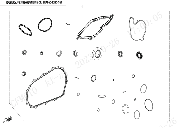 Серии масляных уплотнений двигателя и уплотнительного кольца 0JYF-0000A1