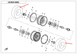 Шина задняя 28×11-14R 6PR(62M) 30703-1472